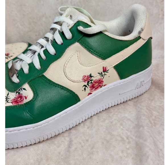 Green Floral Custom Nike Air Force 1 - Picture 3 of 9